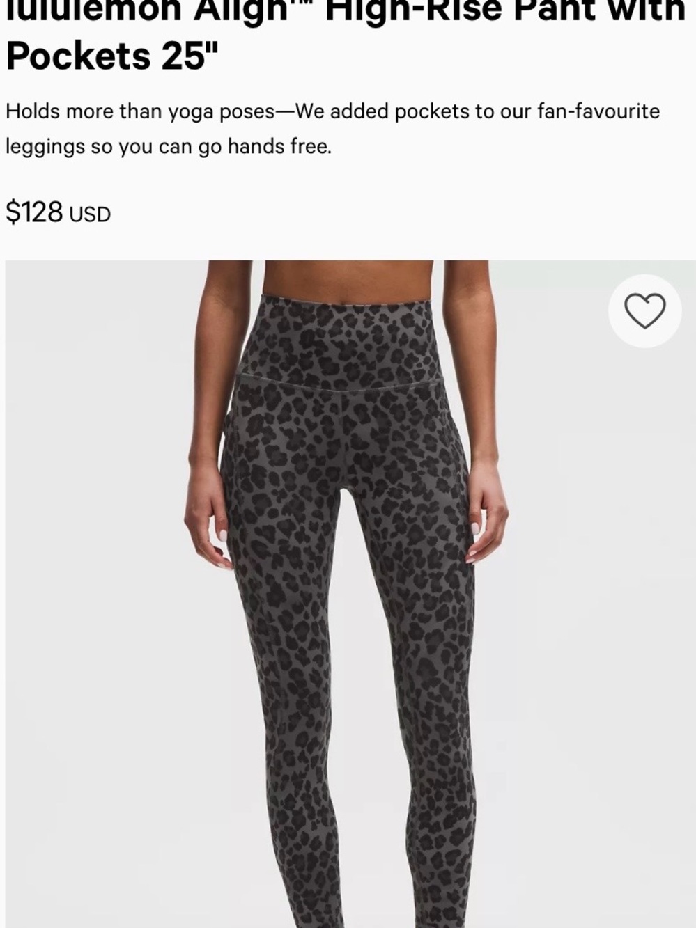 lululemon athletica Charcoal and Black Leopard Print High-Rise Leggings. Size. 2